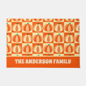  Pompoen Sinaasappel Tartan Plaid Thanksgiving Deurmat (Voorkant)