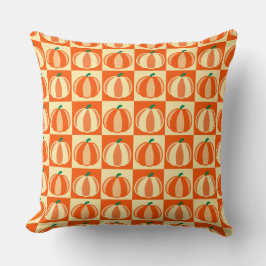 Pompoen Sinaasappel Tartan Plaid Thanksgiving Kussen