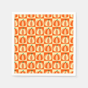 Pompoen Sinaasappel Tartan Plaid Thanksgiving Servet