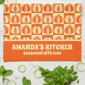  Pompoen Sinaasappel Tartan Plaid Thanksgiving Theedoek (Gevouwen)