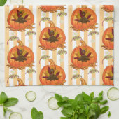 Pompoen Sinaasappel Turkije Keuken Handdoek (Gevouwen)