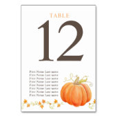 Pompoen sinaasappel waterverf en gasten kaart (Voorkant)