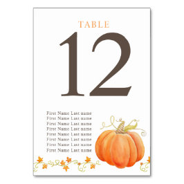 Pompoen sinaasappel waterverf en gasten kaart