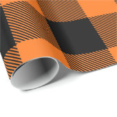 Pompoen Sinaasappel Zwart Enorme Buffel Plaid Tart Cadeaupapier (Rol Hoek)