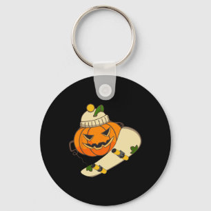 Pompoen Skateboard Halloween Kostuum Grappige Skat Sleutelhanger