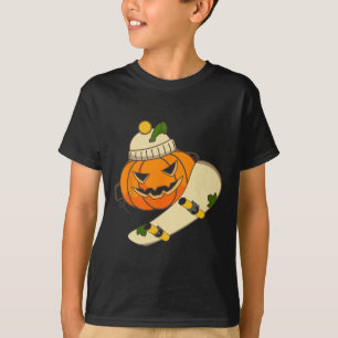 Pompoen Skateboard Halloween Kostuum Grappige Skat T-shirt