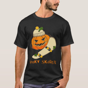 Pompoen Skateboard Halloween Kostuum Leuk Skateboa T-shirt