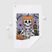 Pompoen Skelet Drink Koffie Golfhanddoek (Insitu)