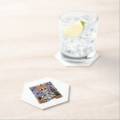 Pompoen Skelet Drink Koffie Kartonnen Onderzetters (Insitu)