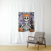 Pompoen Skelet Drink Koffie Wandkleed (In situ)