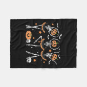 Pompoen Skelet Enge Halloween Mannen Vrouwen Jonge Fleece Deken (Voorkant (Horizontaal))