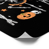 Pompoen Skelet Enge Halloween Mannen Vrouwen Jonge Poster (Hoek)