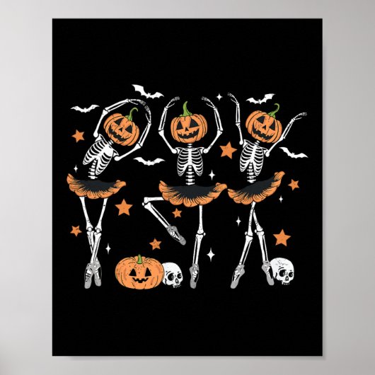 Pompoen Skelet Enge Halloween Mannen Vrouwen Jonge Poster (Voorkant)
