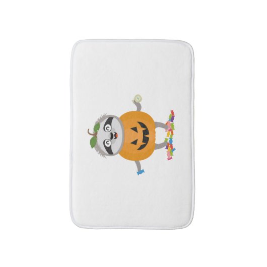 Pompoen Sloth Halloween kostuum cadeau Badmat (Voorkant Verticaal)