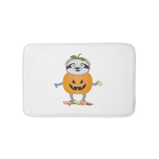 Pompoen Sloth Halloween kostuum cadeau Badmat (Voorkant)