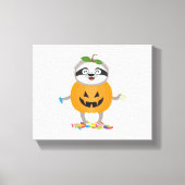 Pompoen Sloth Halloween kostuum cadeau Canvas Afdruk (Voorkant)