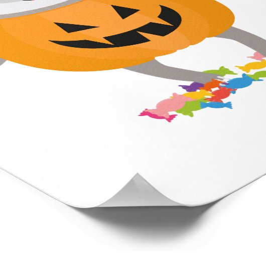 Pompoen Sloth Halloween kostuum cadeau Poster (Hoek)