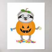 Pompoen Sloth Halloween kostuum cadeau Poster (Voorkant)