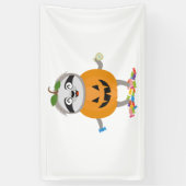 Pompoen Sloth Halloween kostuum cadeau Spandoek (Verticaal)