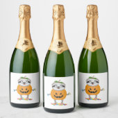 Pompoen Sloth Halloween kostuum cadeau Sparkling Wijnetiket (Flessen)