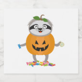 Pompoen Sloth Halloween kostuum cadeau Sparkling Wijnetiket (Enkel label)