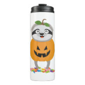Pompoen Sloth Halloween kostuum cadeau Thermosbeker (Voorkant)