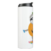 Pompoen Sloth Halloween kostuum cadeau Thermosbeker (Gedraaid links)