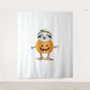 Pompoen Sloth Halloween kostuum cadeau Wandkleed