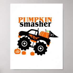 Pompoen Smasher Boys Halloween Monster Truck Poster