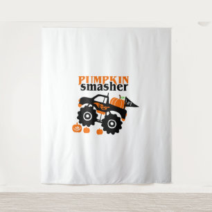 Pompoen Smasher Boys Halloween Monster Truck Wandkleed