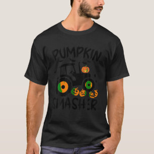 Pompoen Smasher Halloween Tractor Boys Kinder Todd T-shirt