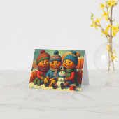 Pompoen Sneeuw Spelen Kaart (Gele Bloem)