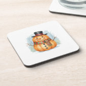 Pompoen sneeuwman bier onderzetter (Linkerzijde)