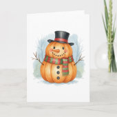 Pompoen sneeuwman kaart (Voorkant)