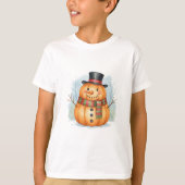 Pompoen sneeuwman t-shirt (Voorkant)