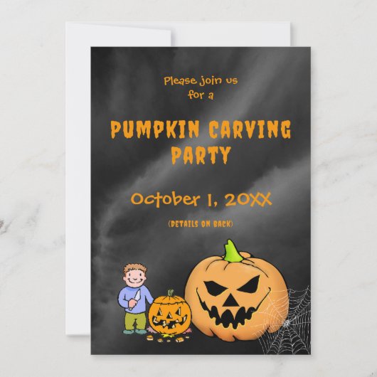 Pompoen snijfeest halloween Jack-O-Lantern Feestdagenkaart (Voorkant)