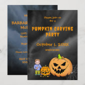 Pompoen snijfeest halloween Jack-O-Lantern Feestdagenkaart (Voorkant / Achterkant)