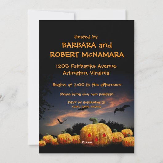 Pompoen snijfeest halloween Pompoenen vleermuizen Feestdagenkaart (Achterkant)