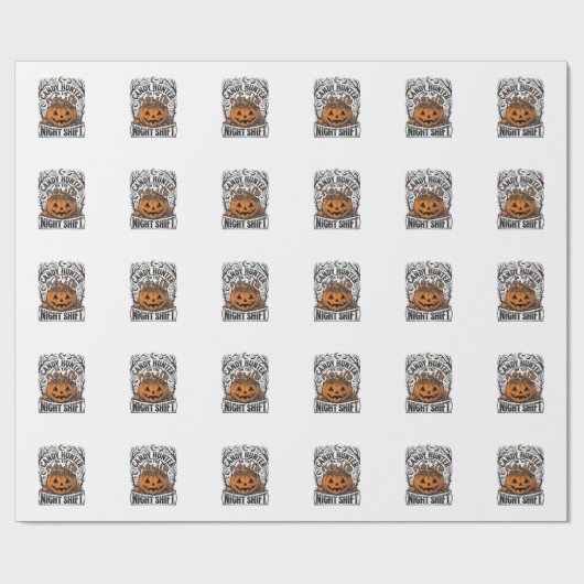 Pompoen Snoep Emmer Vintage Halloween Gravure D Cadeaupapier (Vlak)