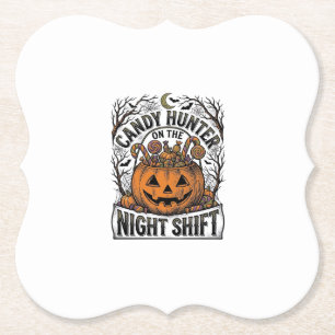 Pompoen Snoep Emmer Vintage Halloween Gravure D Kartonnen Onderzetters