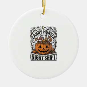 Pompoen Snoep Emmer Vintage Halloween Gravure D Keramisch Ornament