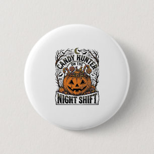 Pompoen Snoep Emmer Vintage Halloween Gravure D Ronde Button 5,7 Cm
