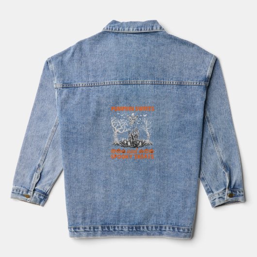 Pompoen Snoepjes Griezelige Snoepjes Geheime Kaste Denim Jacket (Achterkant)