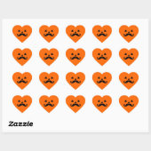 Pompoen Snor Halloween Hart Sticker (Vel)
