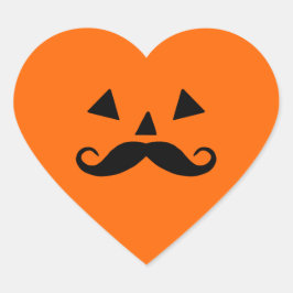 Pompoen Snor Halloween Hart Sticker