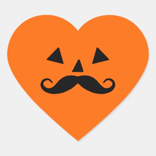 Pompoen Snor Halloween Hart Sticker (Voorkant)