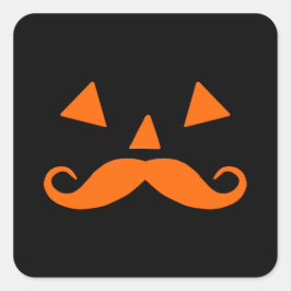 Pompoen Snor Halloween Vierkante Sticker
