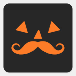Pompoen Snor Halloween Vierkante Sticker