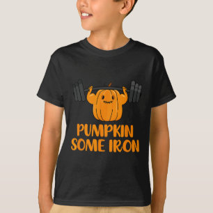 Pompoen Sommige Ijzer Leuk Halloween Gym Workout L T-shirt