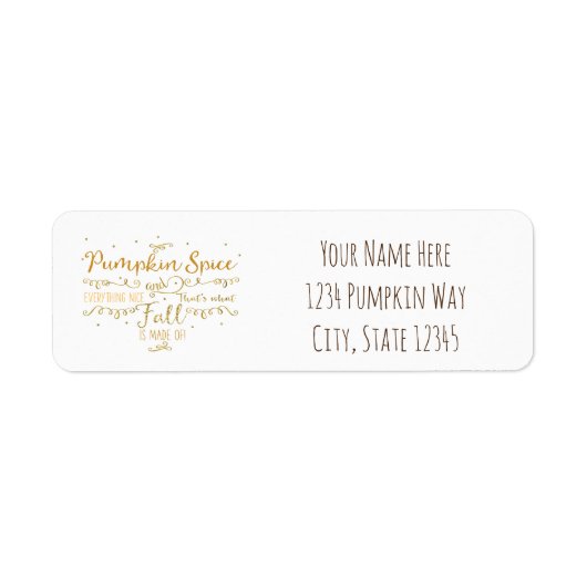 Pompoen Specerij & Alles Leuk Najaar Etiket (Voorkant)